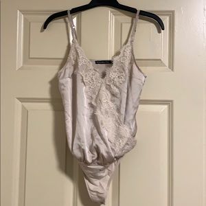 Abercrombie & Fitch Front Wrap Lace Cami Bodysuit